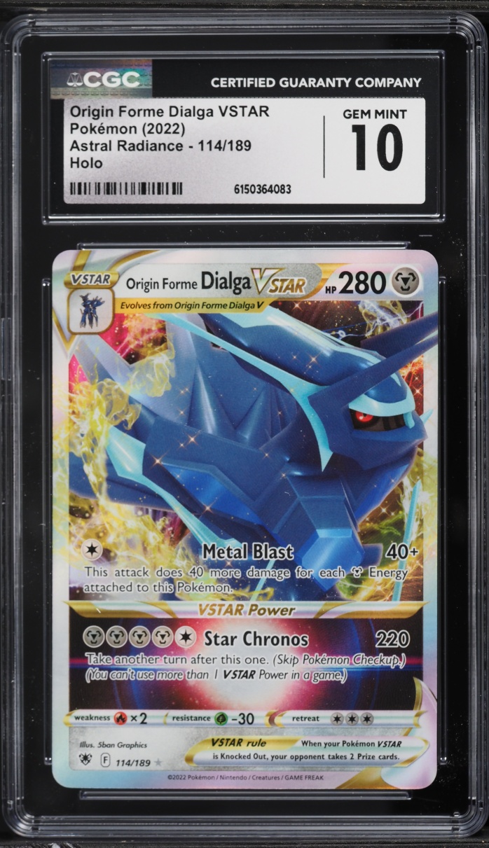 2022 Pokemon Sword & Shield Astral Radiance Holo Origin Forme Dialga VSTAR #114 CGC 10 GEM MINT