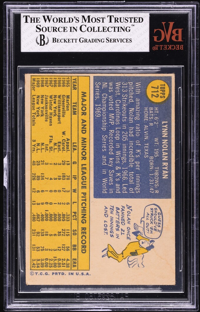 1970 Topps Nolan Ryan #712 BVG 4.5 VGEX+