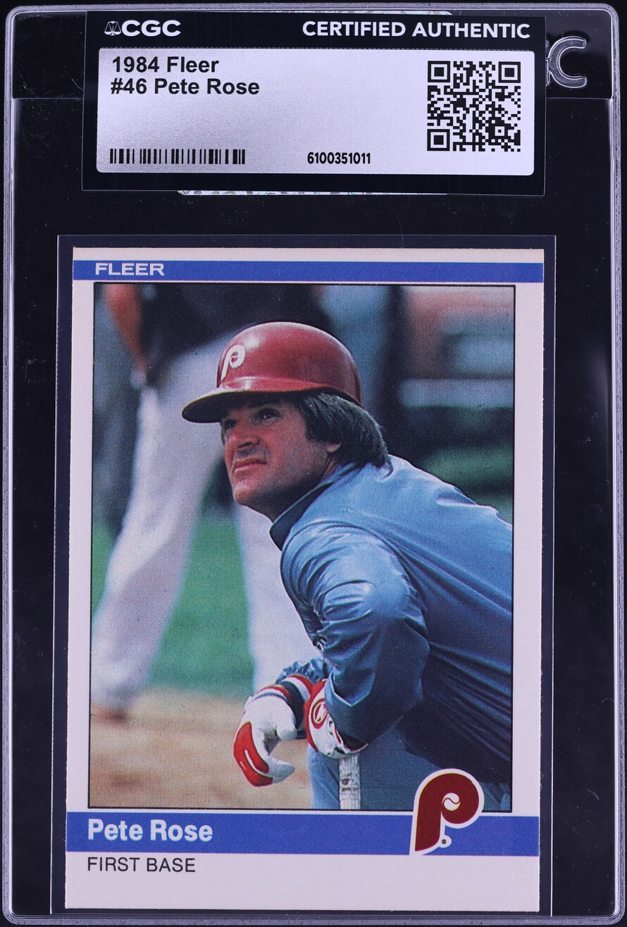 1984 Fleer Pete Rose #46 CGC AUTH