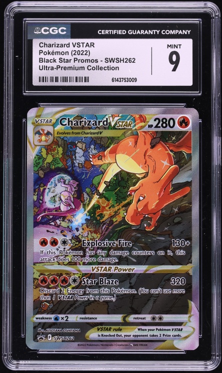 2022 Pokemon Sword & Shield Promo Ultra Premium Charizard VSTAR #SWSH262 CGC 9 MINT