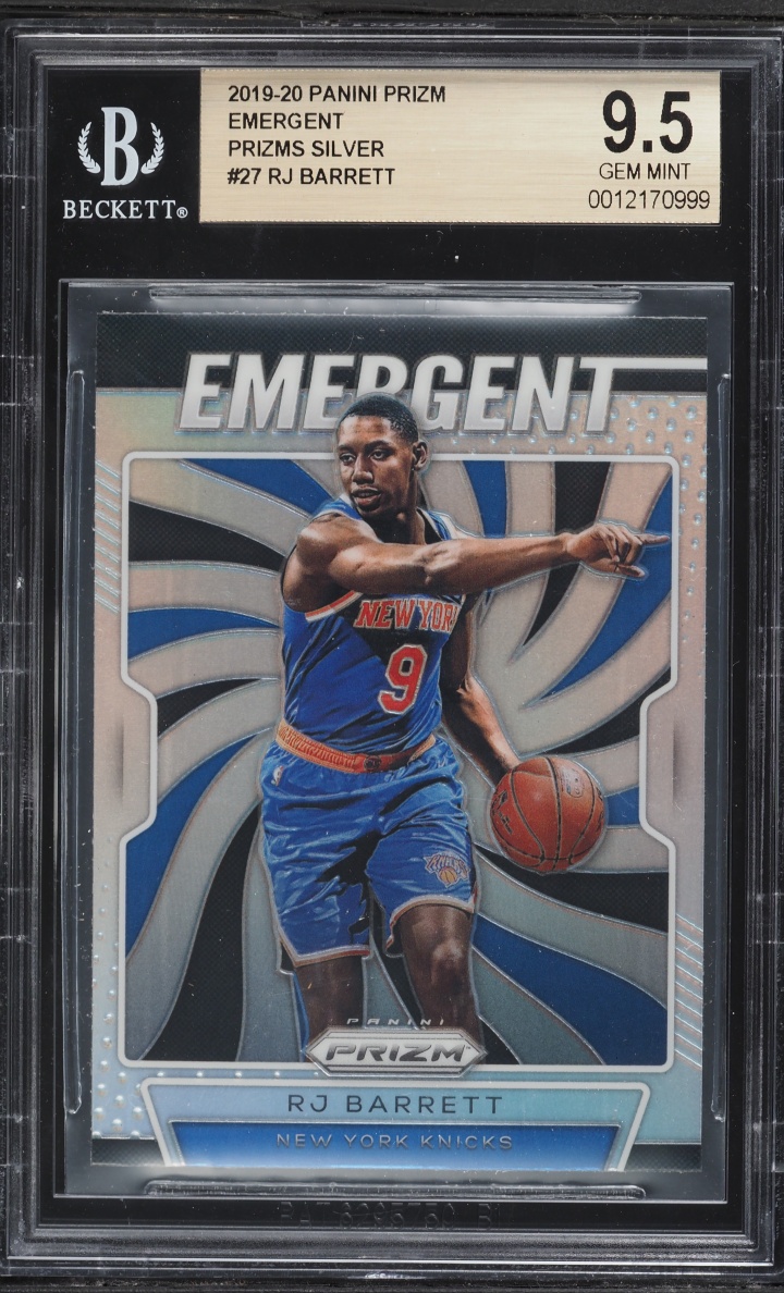 2019 Panini Prizm Emergent Silver RJ Barrett ROOKIE #27 BGS 9.5 GEM MINT