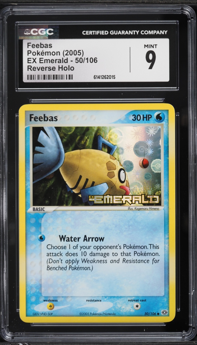 2005 Pokemon EX Emerald Reverse Holo Feebas #50 CGC 9 MINT