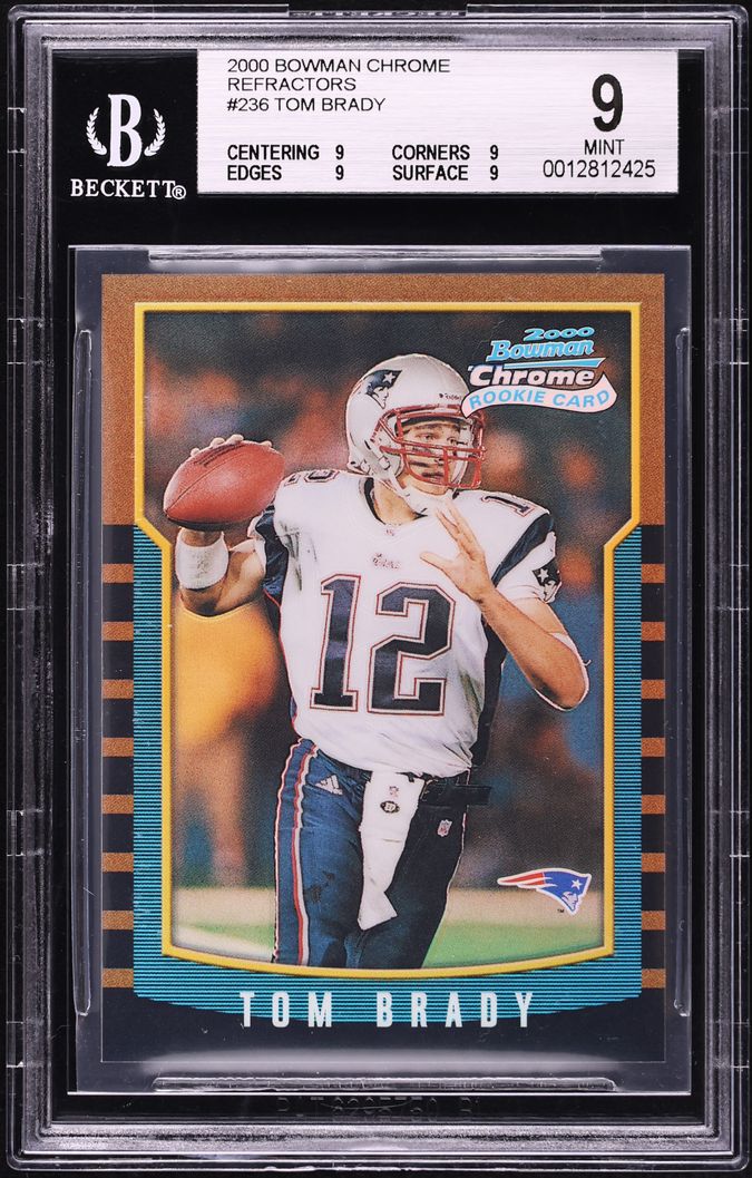 2000 Bowman Chrome Refractor Tom Brady ROOKIE #236 BGS 9 MINT