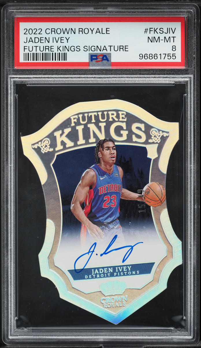 2022 Crown Royale Future Kings Die-Cut Jaden Ivey ROOKIE AUTO /49 #FKS-JIV PSA 8 - Main Image