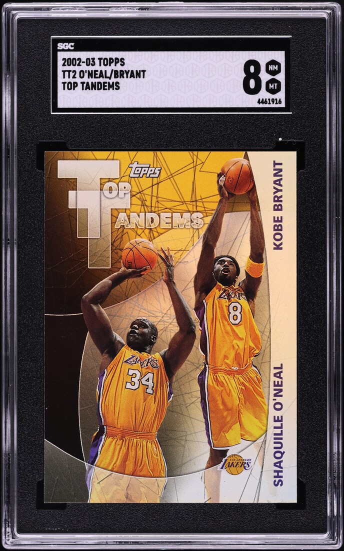 2002 Topps Top Tandems Shaquille O'Neal Kobe Bryant #TT2 SGC 8 NM-MT