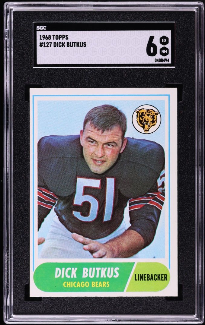 1968 Topps Football Dick Butkus #127 SGC 6 EXMT