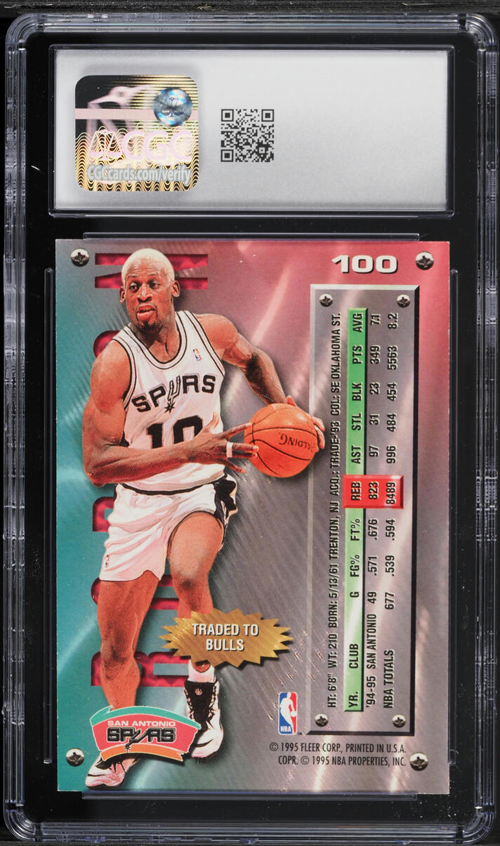 1995 Metal Basketball Dennis Rodman #100 CGC 8.5 NM-MT+