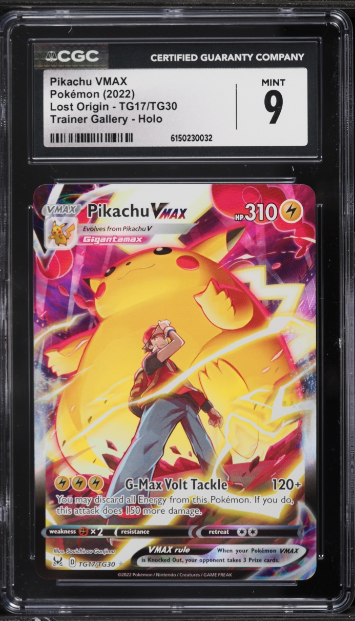 2022 Pokemon Sword & Shield Lost Origin CHR Pikachu VMAX #TG17 CGC 9 MINT
