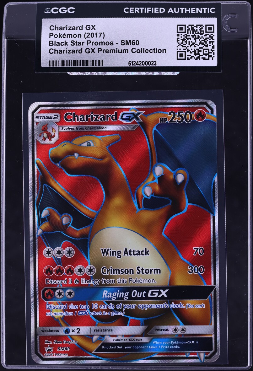 2017 Pokemon Sun & Mon Promo Premium Collection Full Art Charizard GX #SM60 CGC AUTH