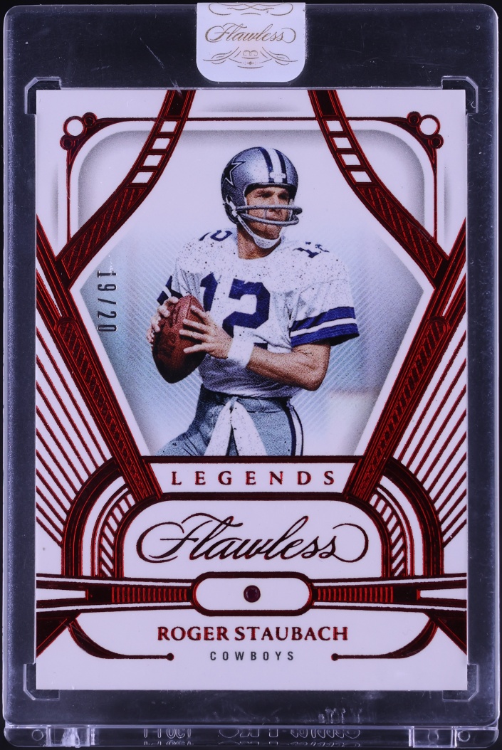 2024 Panini Flawless Legends Ruby Gems Roger Staubach /20 #90