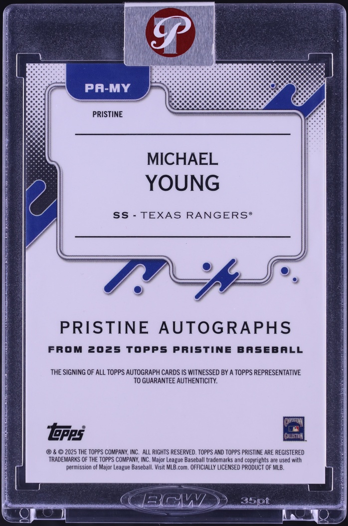 2025 Topps Pristine Michael Young AUTO #PA-MY