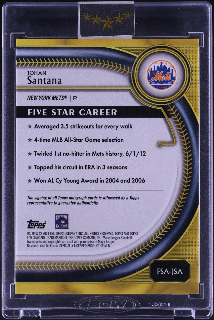 2025 Topps Five Star Johan Santana AUTO /99 #FSA-JSA