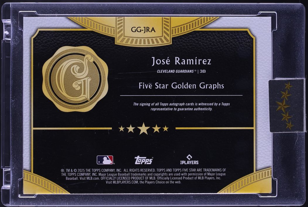 2025 Topps Five Star Golden Graphs Purple Jose Ramirez AUTO /25 #GG-JRA
