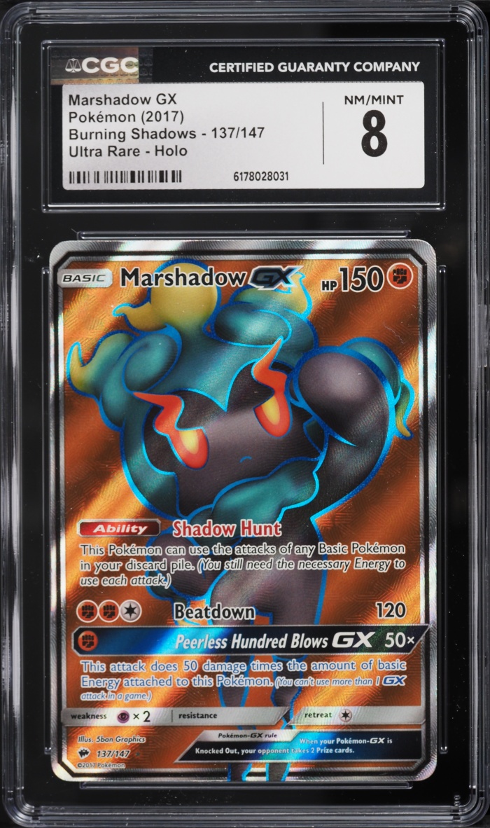 2017 Pokemon Sun & Moon Burning Shadows Full Art Marshadow GX #137 CGC 8 NM-MT