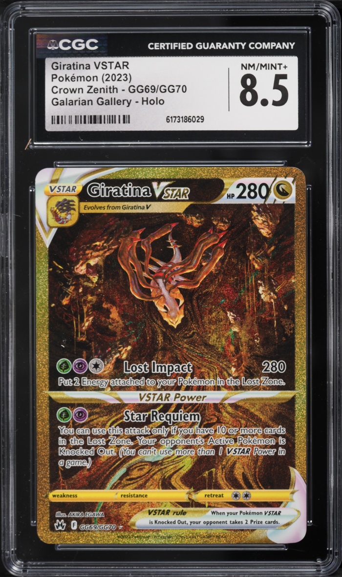 2023 Pokemon SWSH Crown Zenith Galarian Gallery Gold Rare Giratina VSTAR #GG69 CGC 8.5 NM-MT+