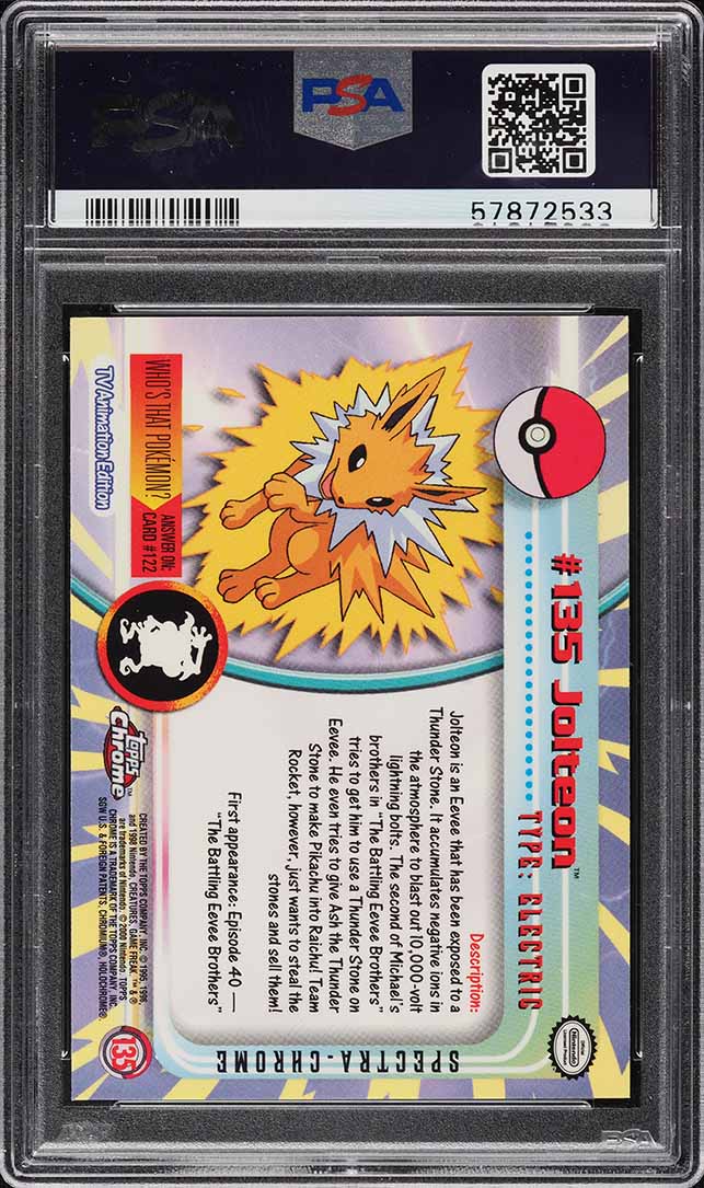 2000 Topps Chrome Pokemon Series 2 Spectra Jolteon #135 PSA 10 GEM MINT