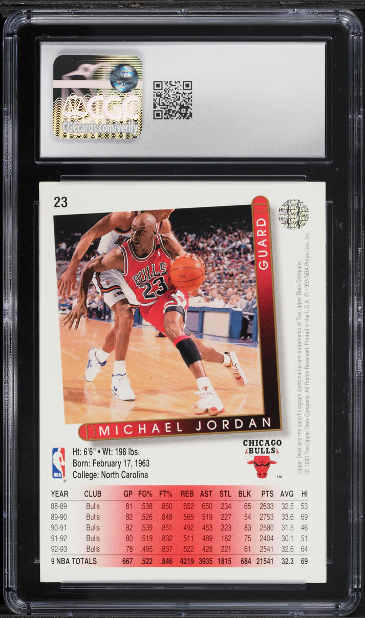 1993 Upper Deck Basketball Michael Jordan #23 CGC 9 MINT