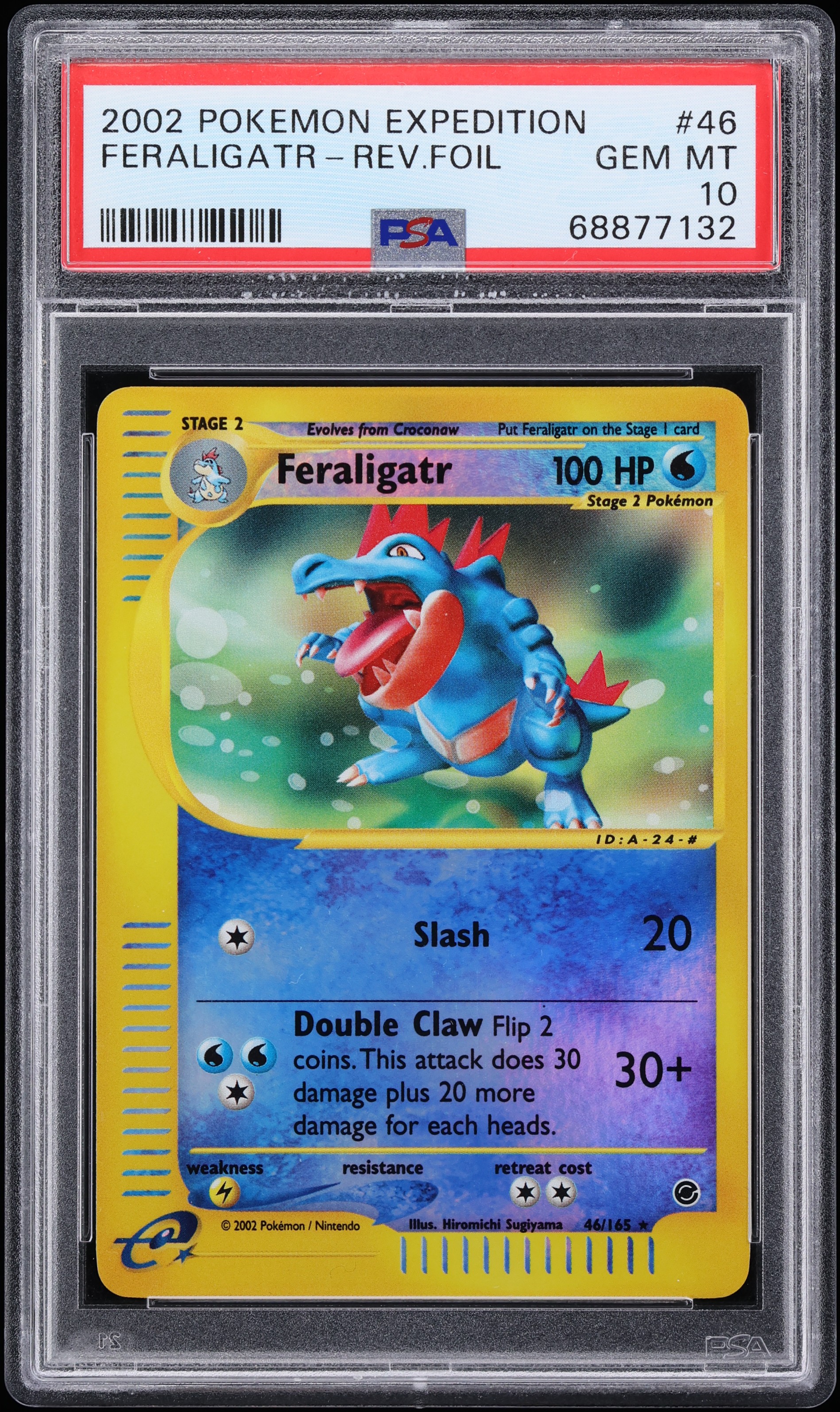 2002 Pokemon Expedition Reverse Holo Feraligatr #46 PSA 10 GEM MINT