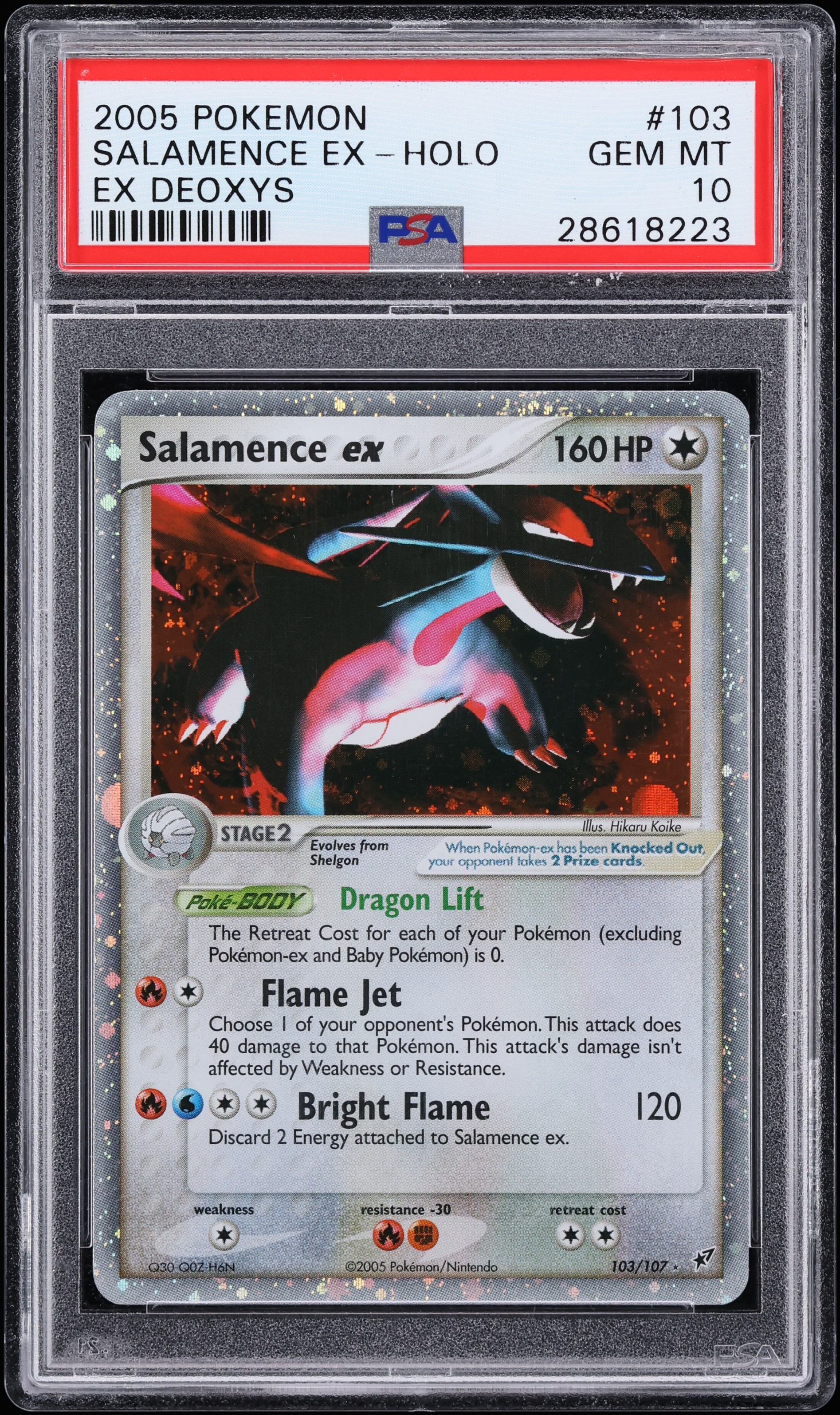2005 Pokemon EX Deoxys Holo Salamence Ex #103 PSA 10 GEM MINT