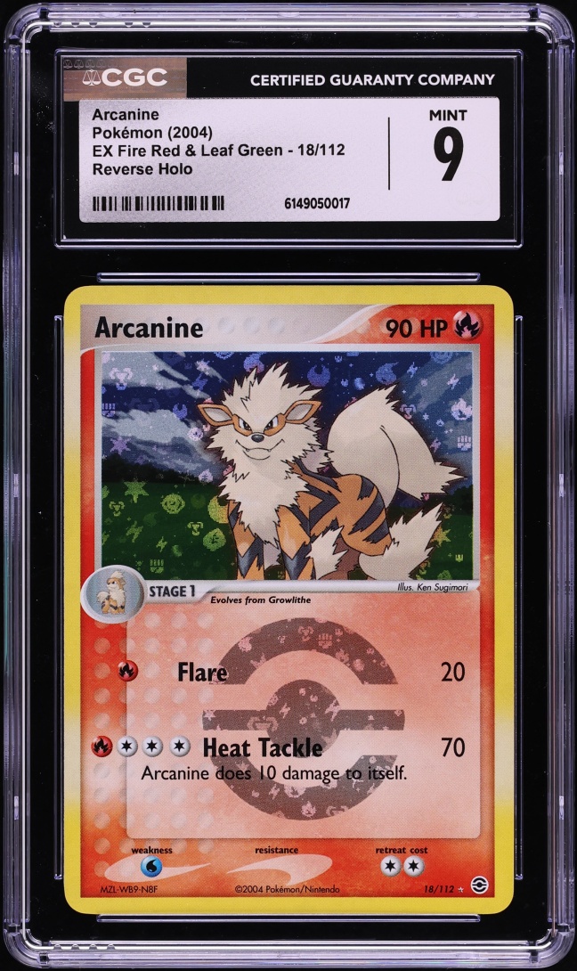 2004 Pokemon EX Fire Red & Leaf Green Reverse Holo Arcanine #18 CGC 9 MINT