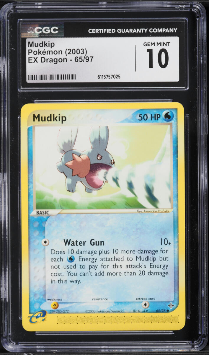 2003 Pokemon EX Dragon Mudkip #65 CGC 10 GEM MINT