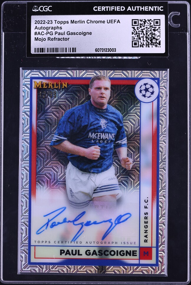 2022 Topps Merlin Chrome UEFA Paul Gascoigne AUTO #PG PSA 10