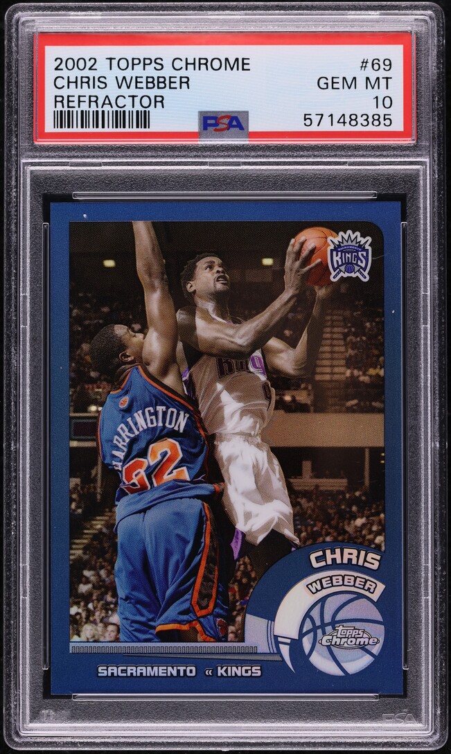 2002 Topps Chrome Refractor Chris Webber #69 PSA 10 GEM MINT