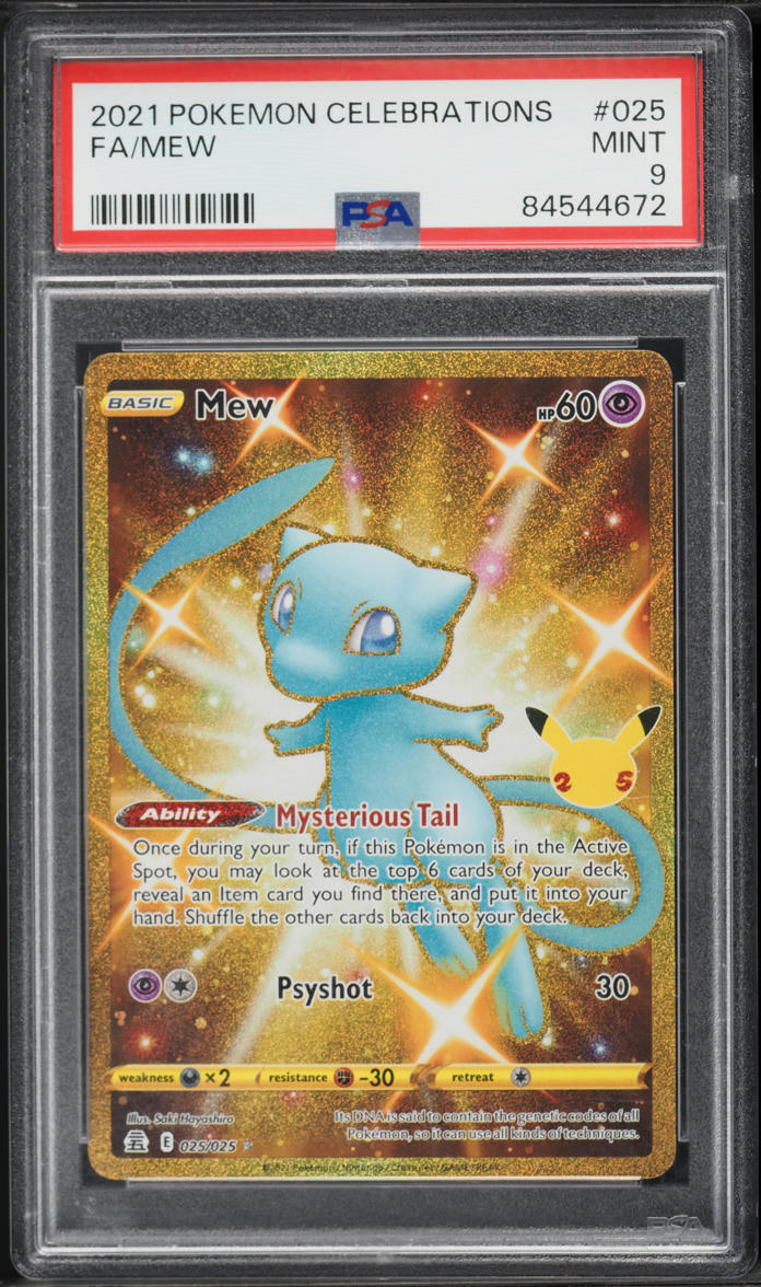 2021 Pokemon Sword & Shield Celebrations Gold Rare Mew #25 PSA 9 MINT