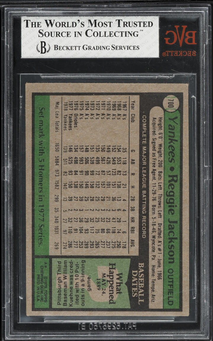1979 Topps Reggie Jackson #700 BVG 5 EX