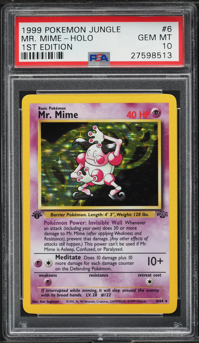 1999 Pokemon Jungle 1st Edition Holo Mr. Mime #6 PSA 10 GEM MINT
