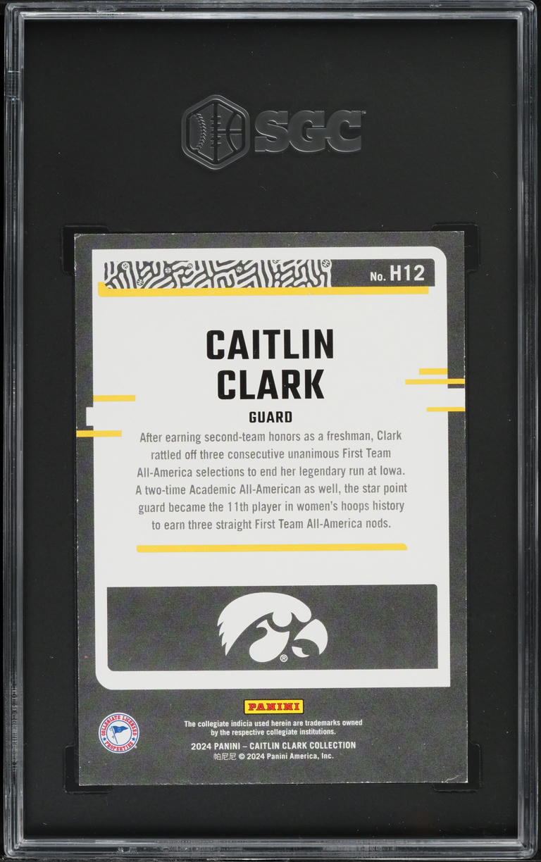 2024 Panini Clark Collection Highlights Caitlin Clark ROOKIE #H12 SGC 8 NM-MT