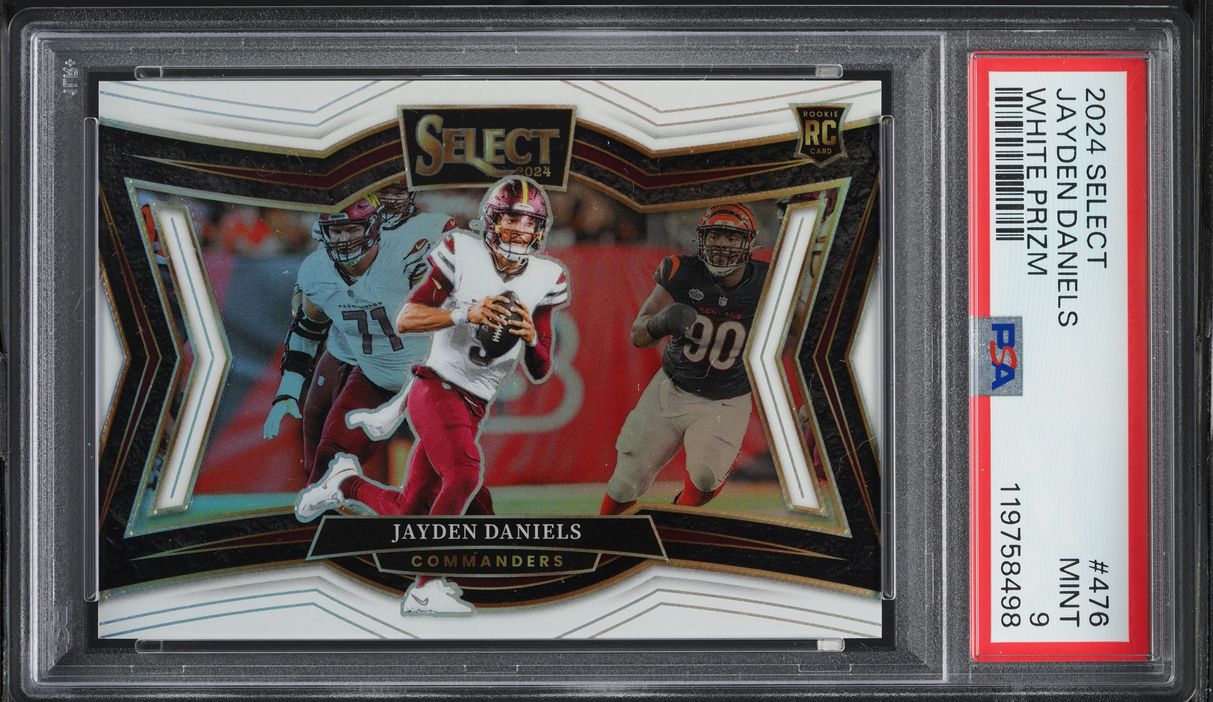 2024 Select Field Level White Prizm Jayden Daniels ROOKIE /35 #476 PSA 9 MINT