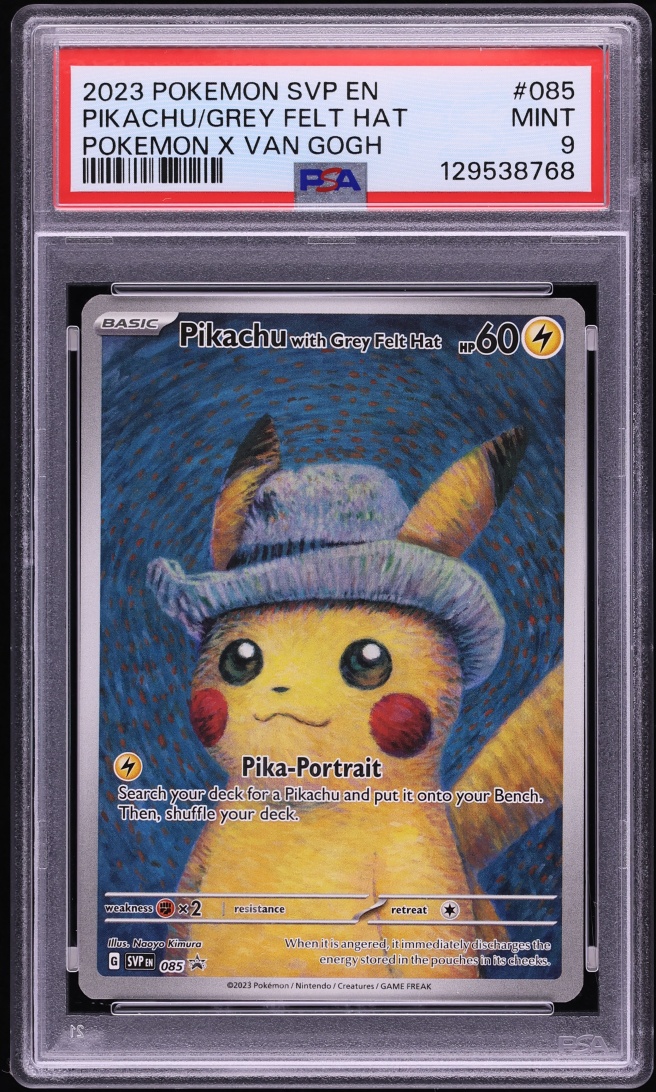 2023 Pokemon SV Black Star Promo Van Gogh Pikachu With Grey Felt Hat #85 PSA 9 MINT
