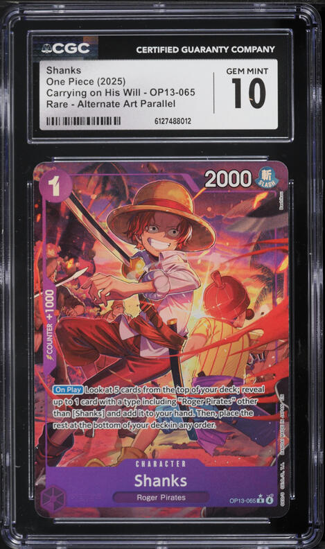 2025 One Piece Japanese Carrying On His Will Alt Art Shanks #OP13