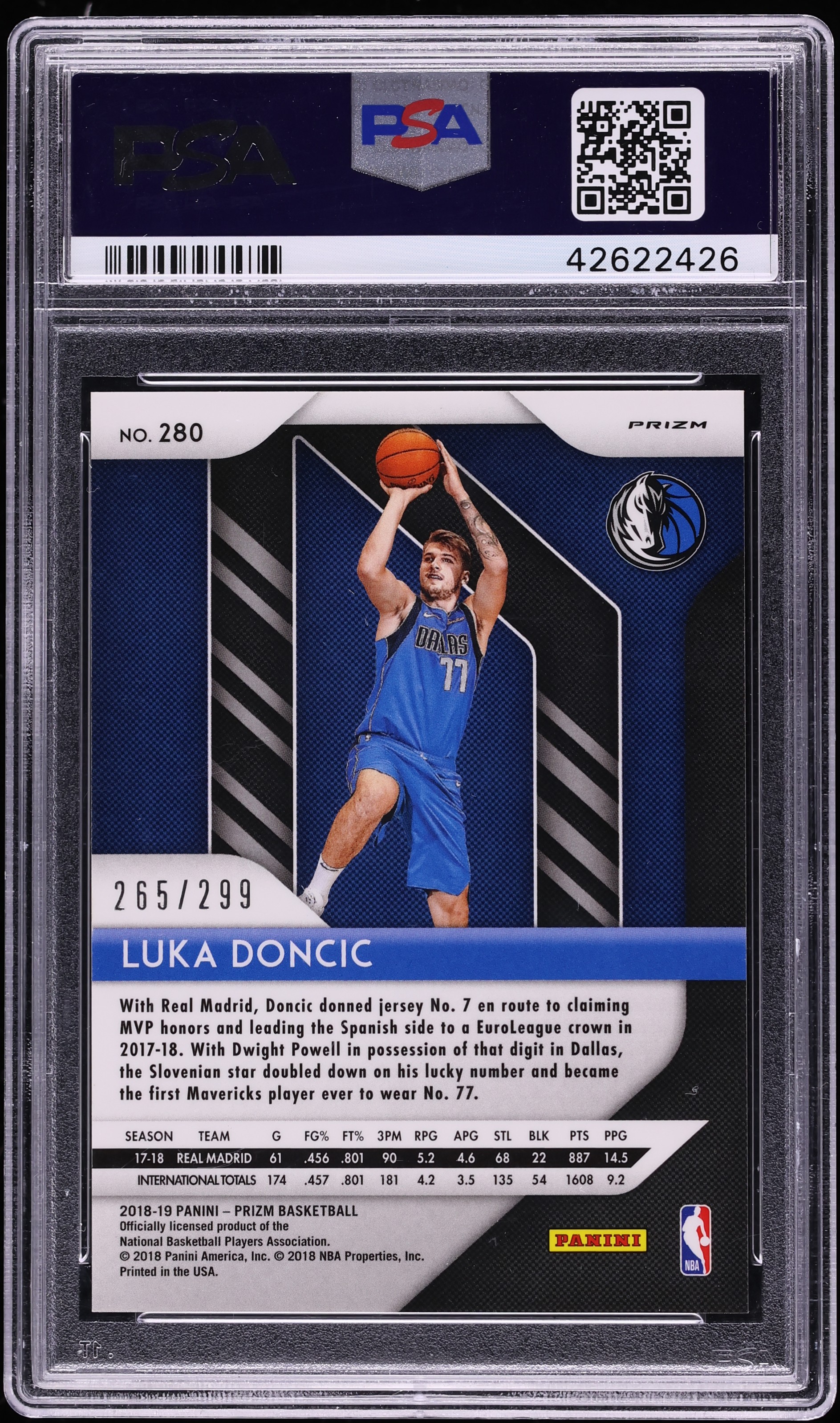 23-24 PANINI PRIZM Luka Doncic 299シリ Red 2020-21 Luka Doncic #32 Panini Prizm Red Cracked Ice HGA 9.5