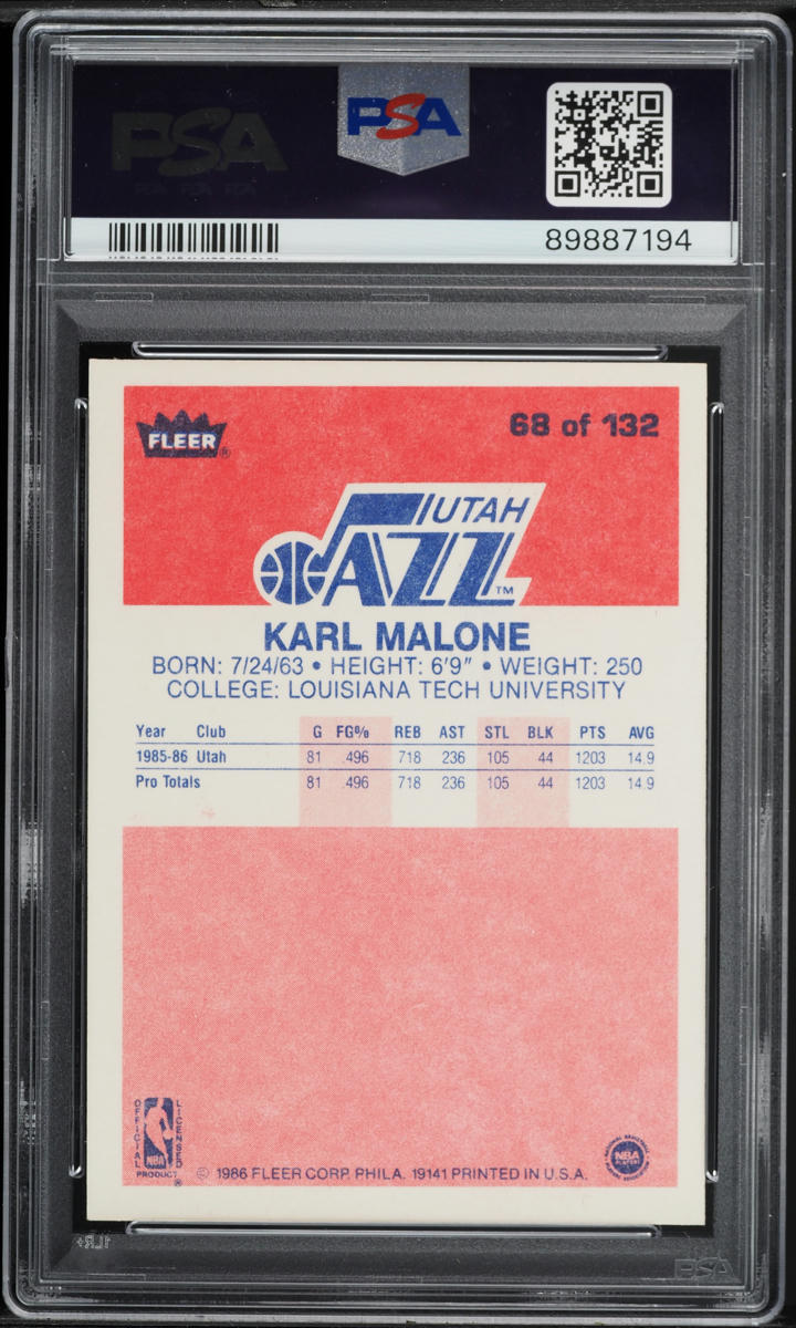 その他 fleer86 87 karl malone rc!!  mint その他 fleer86 87 karl malone rc!! mint karl-malone-utah-jazz-