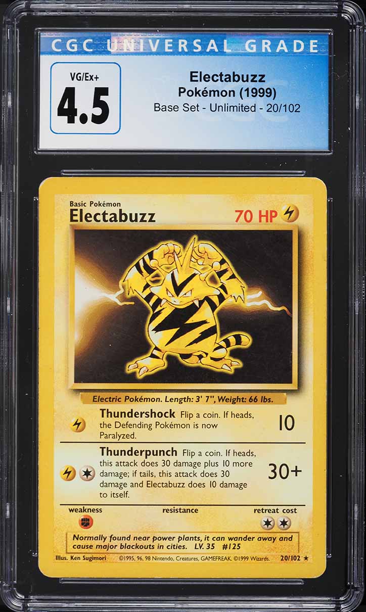 1999 Pokemon Base Set Electabuzz #20 CGC 4.5 VGEX+