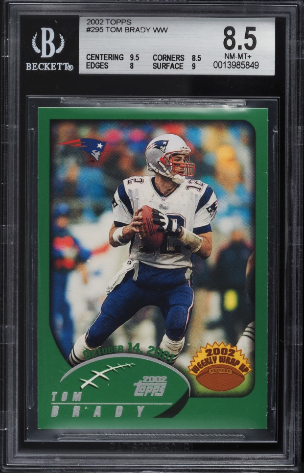 2002 Topps Football Tom Brady #295 BGS 8.5 NM-MT+