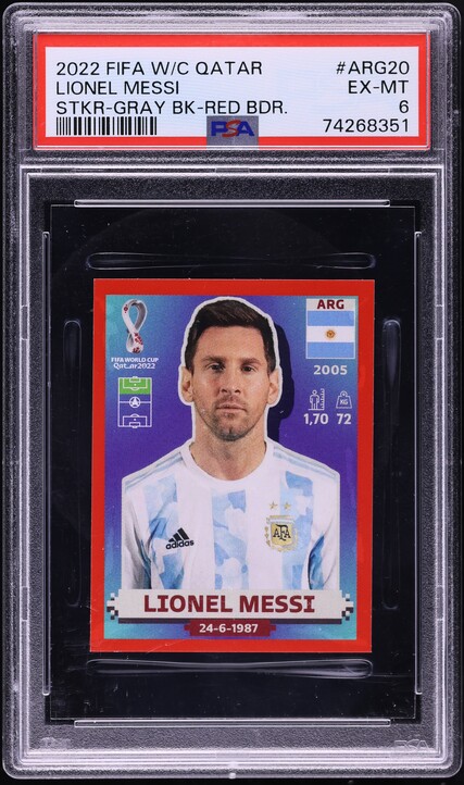 Autocollant Panini Lionel Messi Coupe Du Monde 2022 - Gradé 9 - #ARG20 Argentine