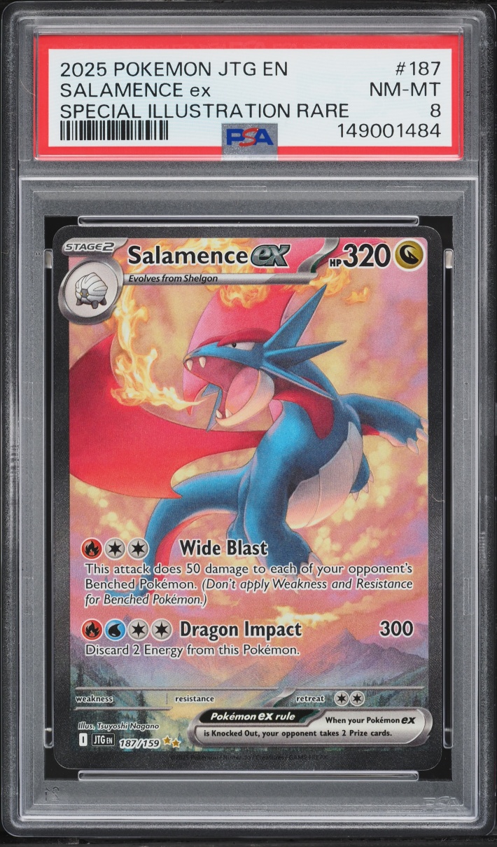 2025 Pokemon Scarlet & Violet Journey Together SIR Salamence Ex #187 PSA 8 NM-MT