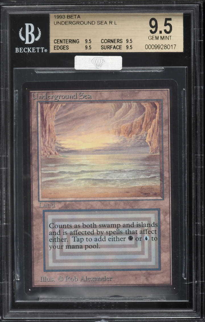 1993 Magic The Gathering MTG Beta Dual Land Underground Sea MBA BGS 9.5 MINT+