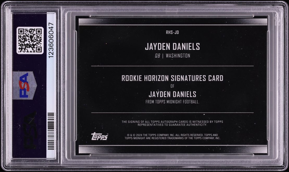 2024 Topps Midnight Horizon Jayden Daniels ROOKIE AUTO #RHS-JD PSA 9 MINT