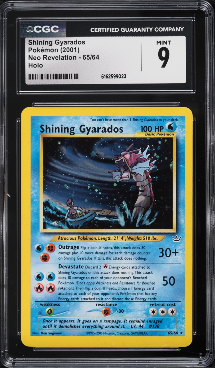 2001 Pokemon Neo Revelation Holo Shining Gyarados #65 CGC 9 MINT