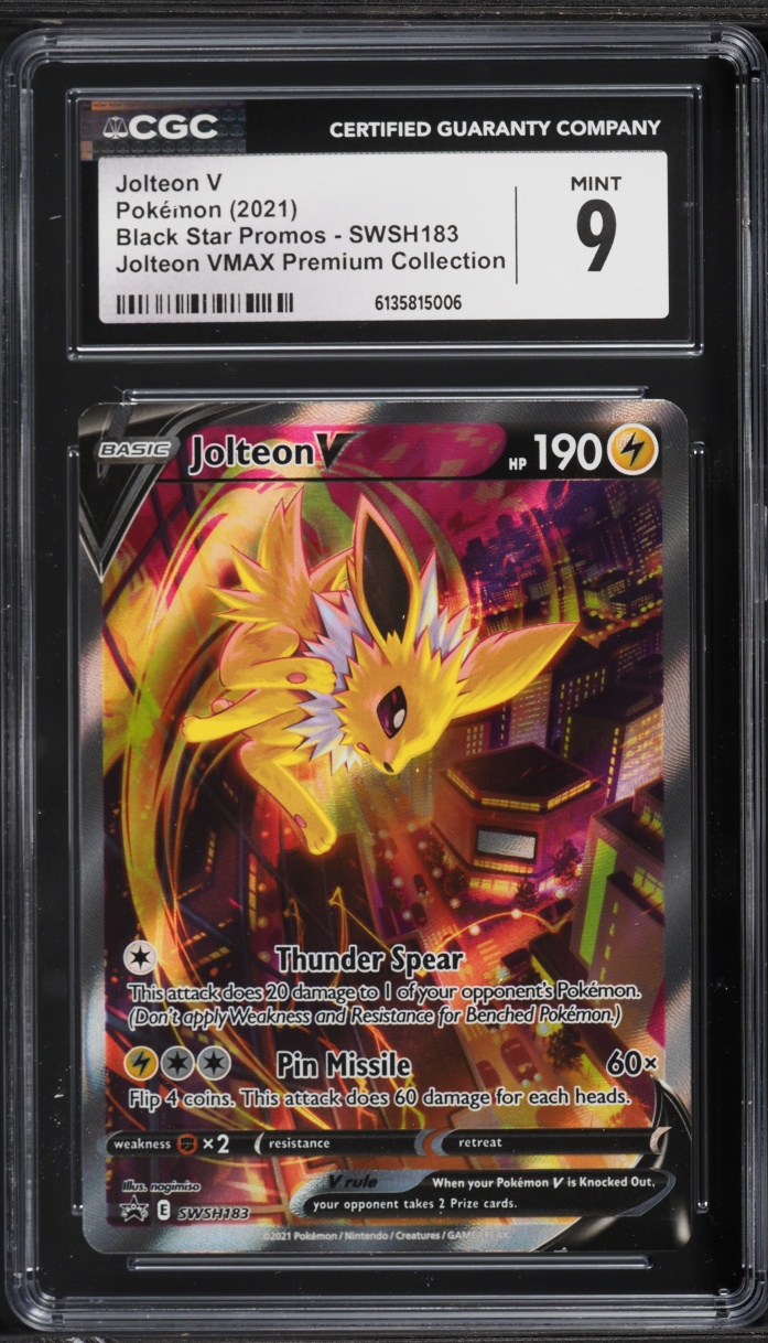 2021 Pokemon Sword & Shield Promo Premium Collection Full Art Jolteon V #SWSH183 CGC 9 MINT
