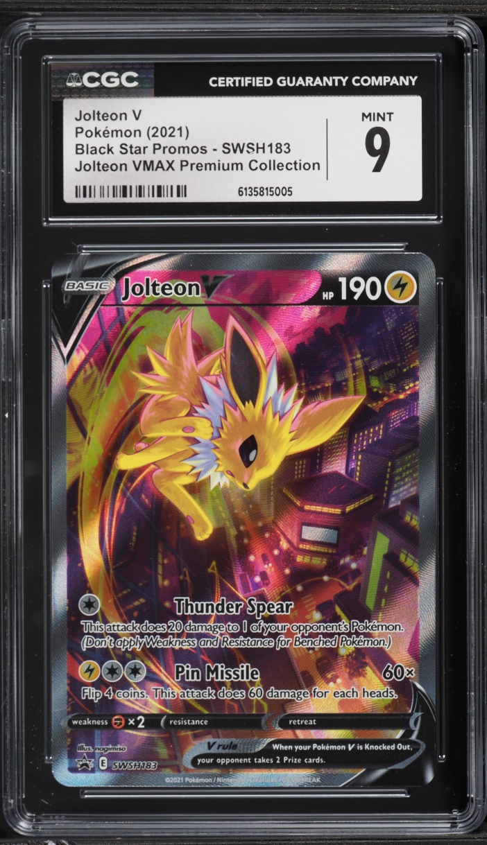 2021 Pokemon Sword & Shield Promo Premium Collection Full Art Jolteon V #SWSH183 CGC 9 MINT