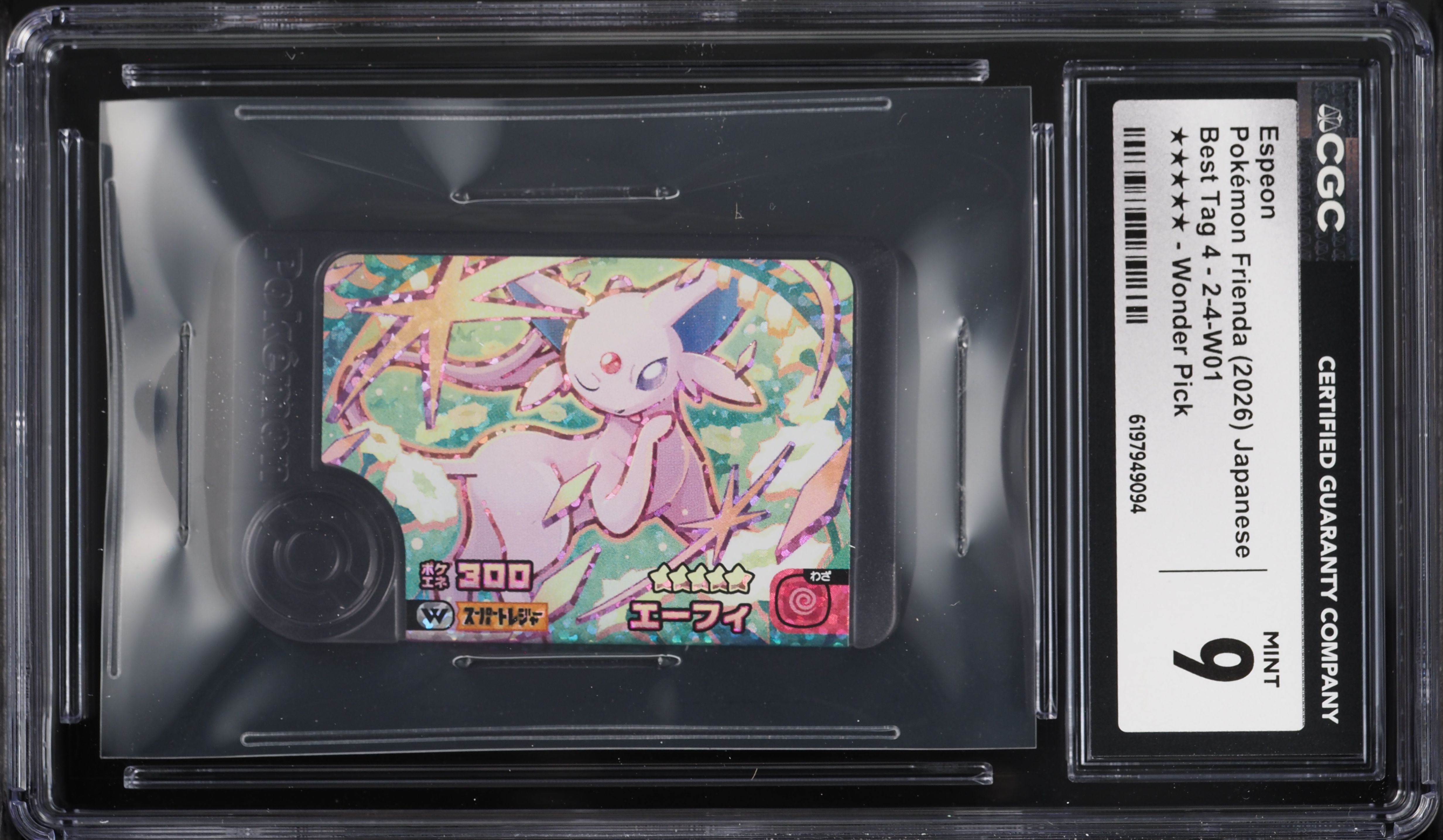 2026 Pokemon Japanese Frienda Best Tag 4 Wonder Pick Espeon #2-4-W01 CGC 9 MINT
