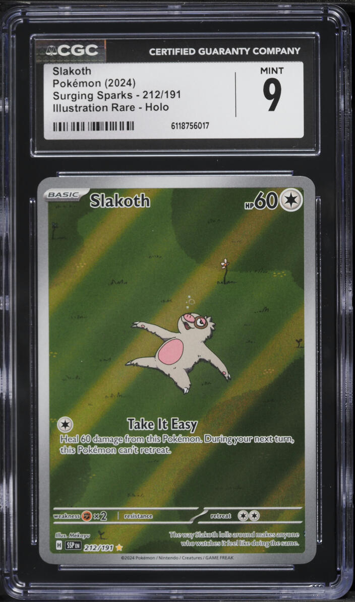 2024 Pokemon Scarlet & Violet Surging Sparks IR Slakoth #212 CGC 9 MINT