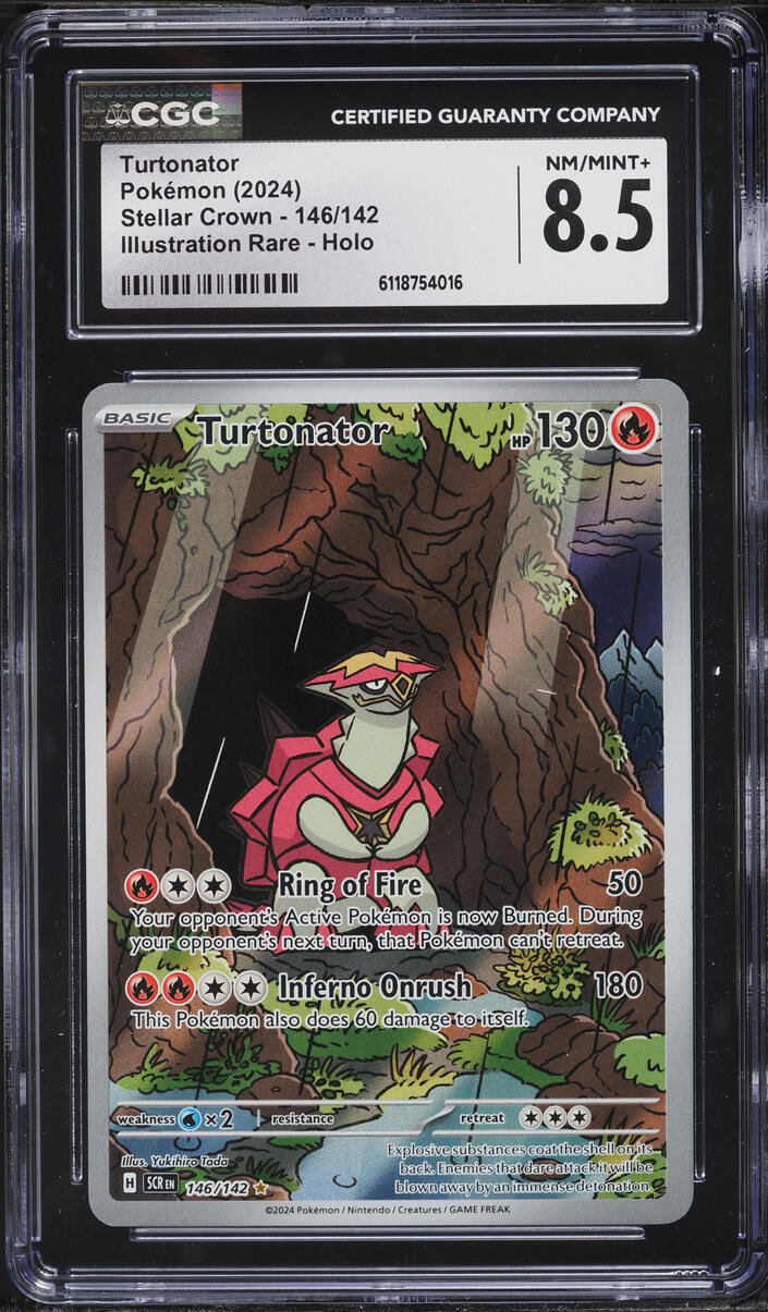 2024 Pokemon Scarlet & Violet Stellar Crown IR Turtonator #146 CGC 8.5 NM-MT+