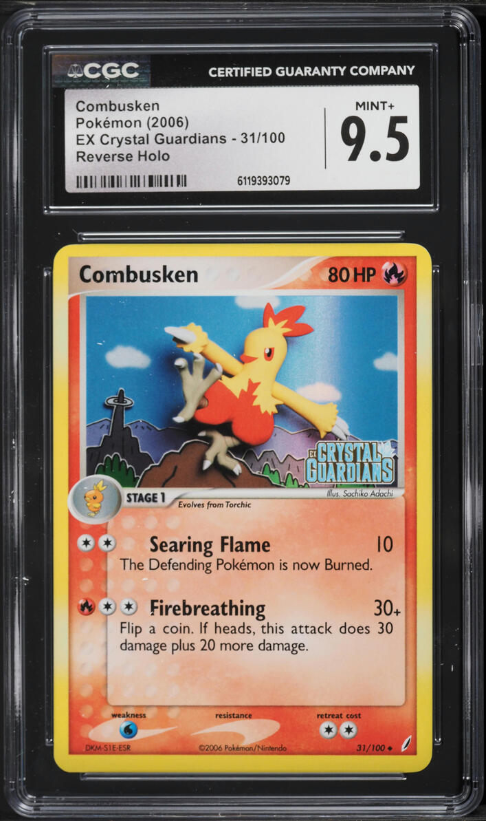 2006 Pokemon EX Crystal Guardians Reverse Holo Combusken #31 CGC 9.5 MINT+