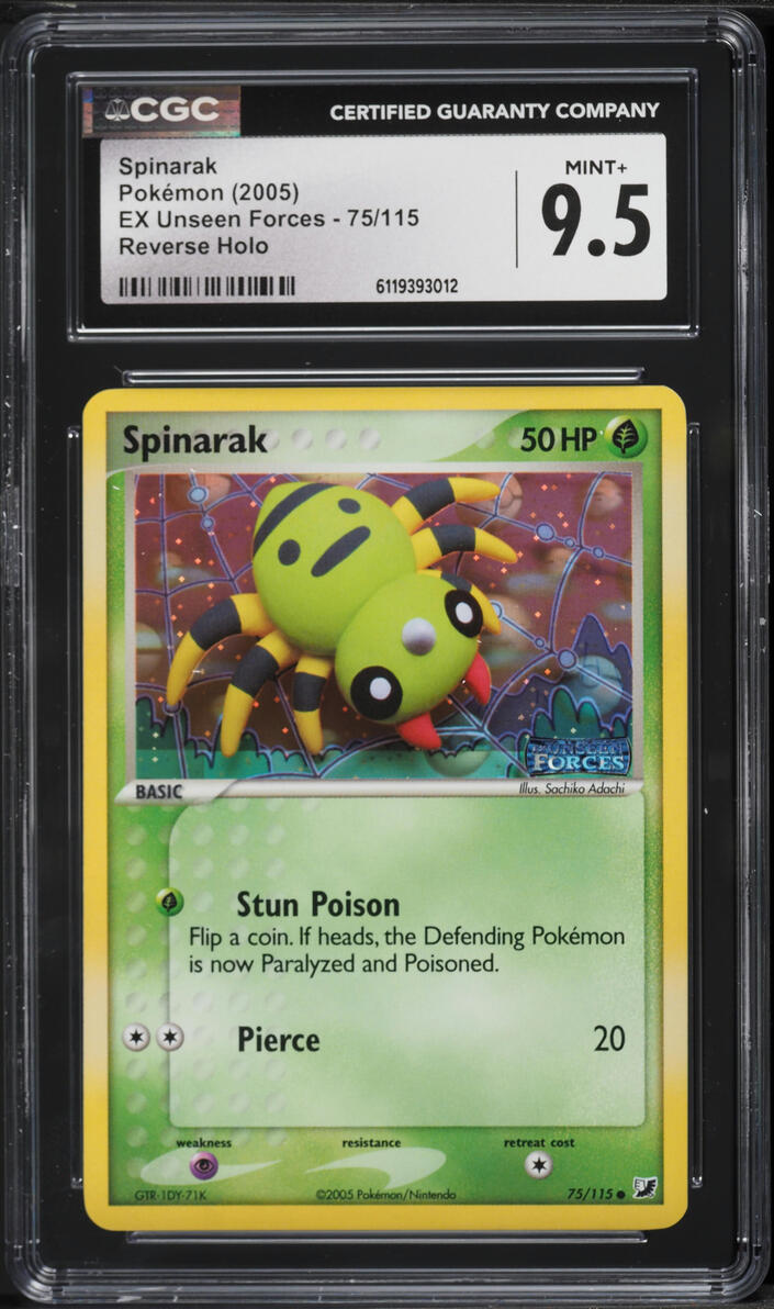 2005 Pokemon EX Unseen Forces Reverse Holo Spinarak #75 CGC 9.5 MINT+